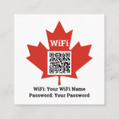 Canadese Hotel Wifi Plus QR Code Plus Adres op een Contactkaartje (Voorkant)