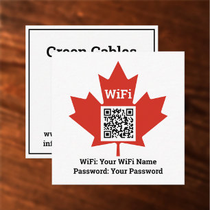 Canadese Hotel Wifi Plus QR Code Plus Adres op een Contactkaartje