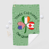 Canadese Iers-Amerikaanse vlag Shamrock gepersonal Golfhanddoek (Insitu)