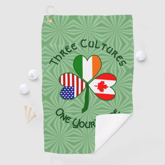 Canadese Iers-Amerikaanse vlag Shamrock gepersonal Golfhanddoek (Insitu)