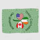 Canadese Iers-Amerikaanse vlag Shamrock gepersonal Golfhanddoek (Horizontaal)
