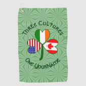Canadese Iers-Amerikaanse vlag Shamrock gepersonal Golfhanddoek (Voorkant)