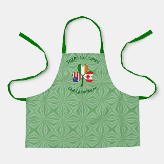 Canadese Iers-Amerikaanse vlag Shamrock gepersonal Schort (Voorkant)