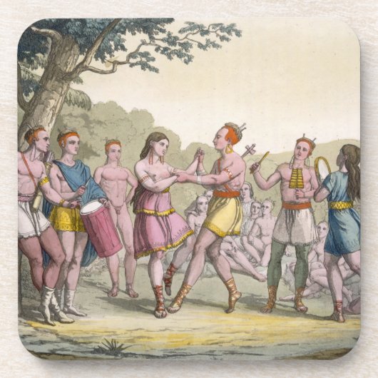 Canadese Indiase dans 's avonds (kleur engra) Onderzetter (Voorkant)