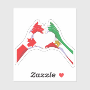 Canadese Iraanse Eenheid Hart met Leeuw en Zon Sticker