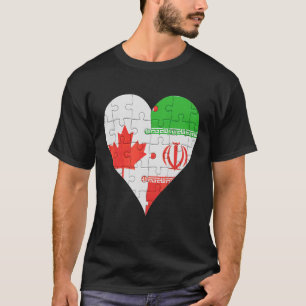 Canadese Iraanse vlag Heart T-shirt
