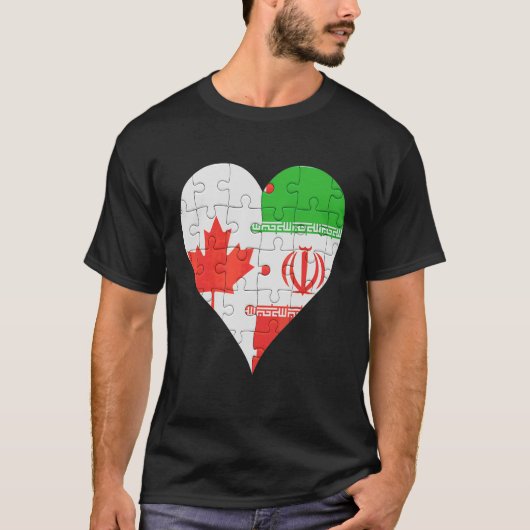 Canadese Iraanse vlag Heart T-shirt (Voorkant)