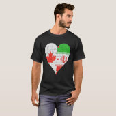 Canadese Iraanse vlag Heart T-shirt (Voorkant volledig)
