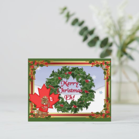 Canadese kerst feestdagenkaart (Staand voorkant)