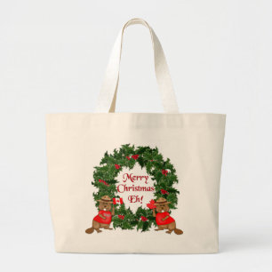 Canadese kerst grote tote bag