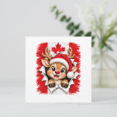 Canadese Kerst Rendier Kaart (Staand voorkant)