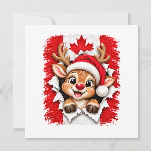 Canadese Kerst Rendier Kaart (Voorkant)