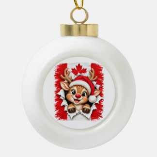 Canadese Kerst Rendier Keramische Bal Ornament