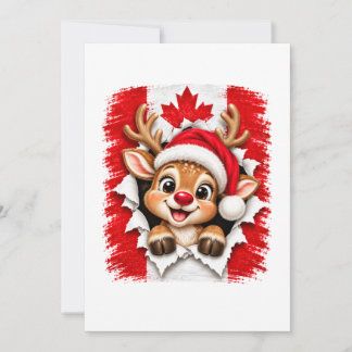 Canadese Kerst Rendier Notitiekaartje