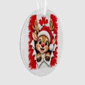 Canadese Kerst Rendier Ornament (voorkant)