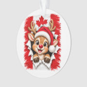 Canadese Kerst Rendier Ornament (voorkant)