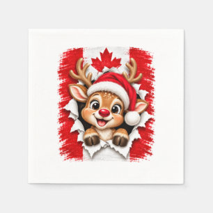 Canadese Kerst Rendier Servet