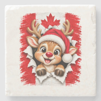 Canadese Kerst Rendier Stenen Onderzetter