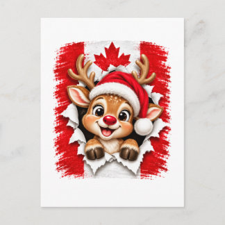 Canadese Kerst Rendier Uitnodiging Briefkaart
