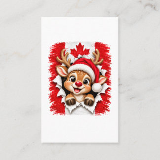 Canadese Kerst Rendier Visitekaartje