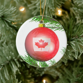 Canadese kerstboom bal keramisch ornament