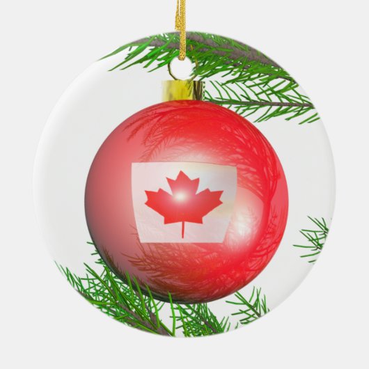 Canadese kerstboom bal keramisch ornament (Achterkant)