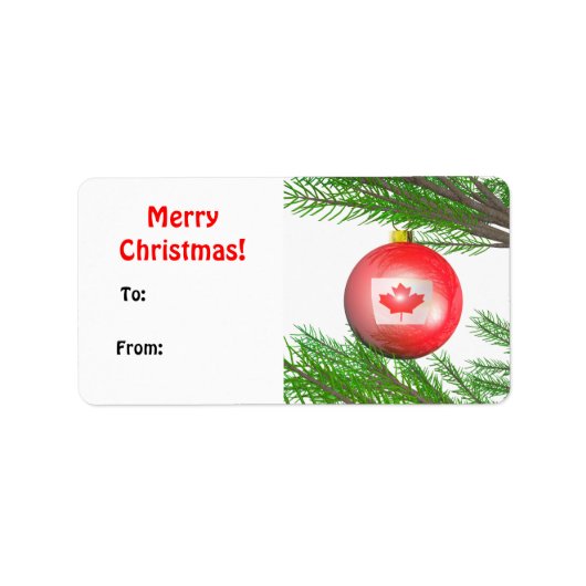 Canadese kerstboom decoratie cadeau Label (Voorkant)