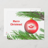 Canadese kerstboomdecoratie feestdagenkaart (Voorkant / Achterkant)