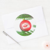 Canadese kerstboomdecoratie ronde sticker (Envelop)