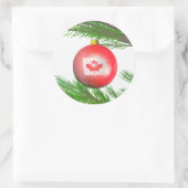 Canadese kerstboomdecoratie ronde sticker (Tas)