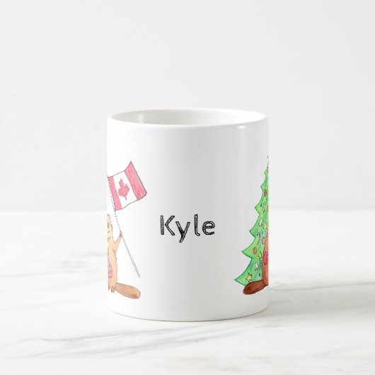 Canadese kerstcadeaubon - Aangepaste naam feestdag Koffiemok (Center)