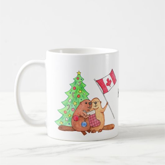 Canadese kerstcadeaubon - Aangepaste naam feestdag Koffiemok (Links)