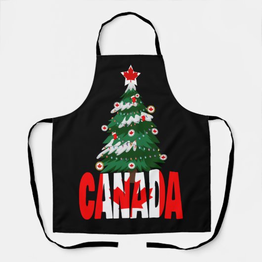 Canadese Kerstmis Canadese Kerstboom Schort (Voorkant)