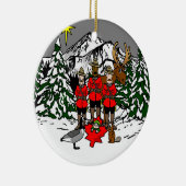 Canadese kerstnativiteitsscène keramisch ornament (Rechts)