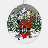 Canadese kerstnativiteitsscène keramisch ornament (Links)
