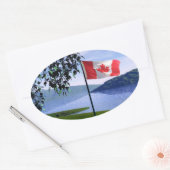 Canadese kleuren ovale sticker (Envelop)