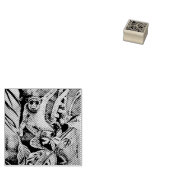 Canadese kunstenaar, wilde aap, grappig kunstwerk rubberstempel (Gestempeld)