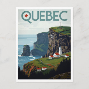 Canadese landschappelijke kustlijn van Quebec met Briefkaart