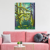 Canadese landschapschilderkunst bos canvasprint canvas afdruk (Insitu (Woonkamer))