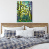 Canadese landschapschilderkunst bos canvasprint canvas afdruk (Insitu (Slaapkamer))