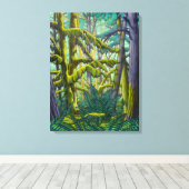 Canadese landschapschilderkunst bos canvasprint canvas afdruk (Insitu (Houten vloer))