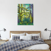 Canadese landschapsschildering bos canvasprint canvas afdruk (Insitu (Slaapkamer))