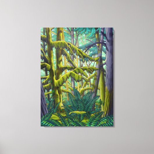 Canadese landschapsschildering bos canvasprint canvas afdruk (Voorkant)
