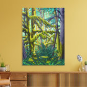 Canadese landschapsschildering bos canvasprint canvas afdruk (Insitu (Woonkamer))