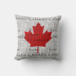 Canadese Leaf w/ City & States Background Kussen