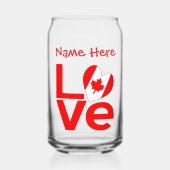 Canadese LIEFDE Rood Gepersonaliseerd Blikvorm Glas (Voorkant)