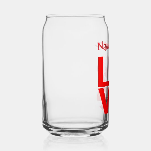 Canadese LIEFDE Rood Gepersonaliseerd Blikvorm Glas (Rechts)