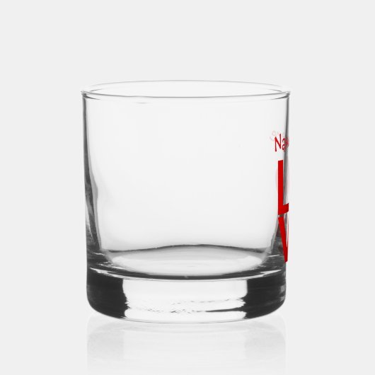 Canadese LIEFDE Rood Gepersonaliseerd Whisky Glas (Rechts)