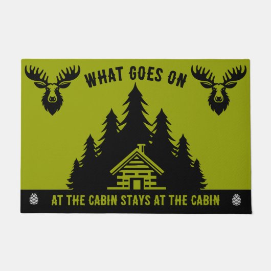 Canadese Log Cabin Grappig Decoratief Deurmat (Voorkant)