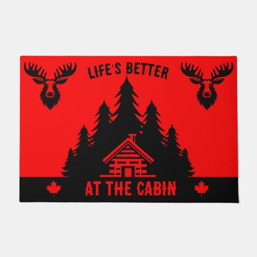 Canadese Log Cabin Grappig Decoratief Deurmat (Voorkant)